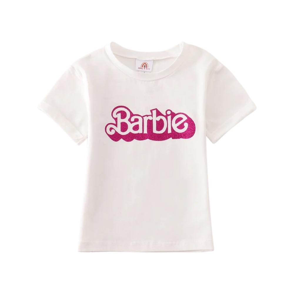 White Barbie Bold Sparkle Girls Top
